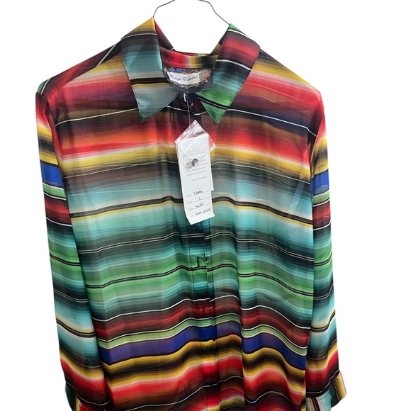 NEW VINTAGE COLLECTION Women's Button Down Sheer Top Size Small - Picture 4 of 4